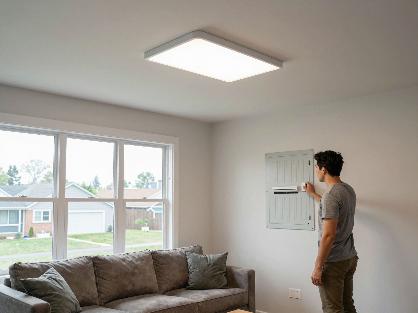 Modern LED lighting installation in residential home